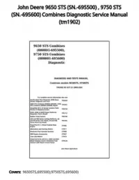 John Deere 9650 STS (SN.-695500)   9750 STS (SN.-695600) Combines Diagnostic Service Manual - tm1902 preview