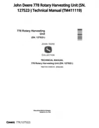 John Deere 778 Rotary Harvesting Unit (SN. 127522-) Technical Manual - TM411119 preview