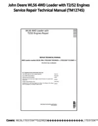 John Deere WL56 4WD Loader with T2/S2 Engines Service Repair Technical Manual - TM12745 preview