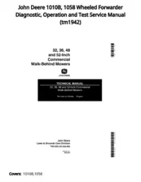 John Deere 1010B  1058 Wheeled Forwarder Diagnostic  Operation and Test Service Manual - tm1942 preview