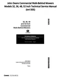 John Deere Commercial Walk-Behind Mowers Models 32  36  48  52 inch Technical Service Manual - tm1305 preview