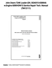 John Deere 724K Loader (SN. E634315-658064) w.Engine 6090HDW13 Service Repair Tech. Manual - TM12111 preview