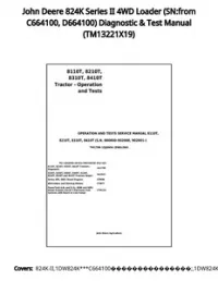 John Deere 824K Series II 4WD Loader (SN:from C664100  D664100) Diagnostic & Test Manual - TM13221X19 preview