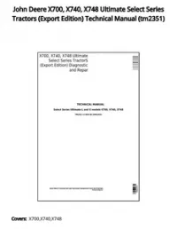 John Deere X700  X740  X748 Ultimate Select Series Tractors (Export Edition) Technical Manual - tm2351 preview