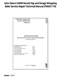 John Deere C440R Round Hay and forage Wrapping Baler Service Repair Technical Manual - TM301119 preview