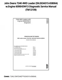 John Deere 724K 4WD Loader (SN.E634315-658064) w.Engine 6090HDW13 Diagnostic Service Manual - TM12109 preview