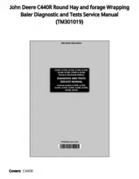 John Deere C440R Round Hay and forage Wrapping Baler Diagnostic and Tests Service Manual - TM301019 preview