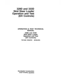 John Deere 329D  333D Skid Steer Loader w.EH Controls Diagnostic and Test Service Manual - TM11454 preview