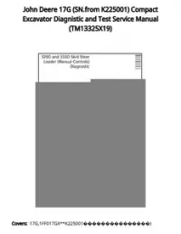 John Deere 17G (SN.from K225001) Compact Excavator Diagnistic and Test Service Manual - TM13325X19 preview
