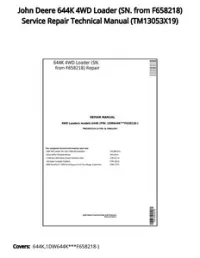 John Deere 644K 4WD Loader (SN. from F658218) Service Repair Technical Manual - TM13053X19 preview