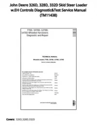 John Deere 326D  328D  332D Skid Steer Loader w.EH Controls Diagnostic&Test Service Manual - TM11438 preview