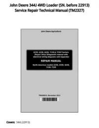 John Deere 344J 4WD Loader (SN. before 22913) Service Repair Technical Manual - TM2327 preview