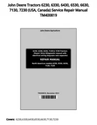John Deere Tractors 6230  6330  6430  6530  6630  7130  7230 (USA  Canada) Service Repair Manual TM400819 preview