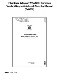 John Deere 740A and 750A Drills (European Version) Diagnostic & Repair Technical Manual - TM4590 preview