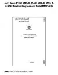 John Deere 6105J  6105JH  6140J  6140JH  6155J & 6155JH Tractors Diagnosis and Tests - TM609419 preview