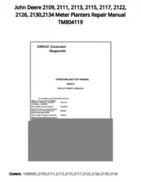 John Deere 2109  2111  2113  2115  2117  2122  2126  2130 2134 Meter Planters Repair Manual TM804119 preview