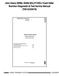John Deere 909M  959M (SN.271505-) Track Feller Buncher Diagnostic & Test Service Manual - TM13233X19 preview