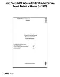 John Deere 643D Wheeled Feller Buncher Service Repair Technical Manual - tm1482 preview