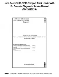 John Deere 319E  323E Compact Track Loader with EH Controls Diagnostic Service Manual - TM13087X19 preview