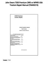 John Deere 7330 Premium 2WD or MFWD USA Tractors Repair Manual - TM400219 preview