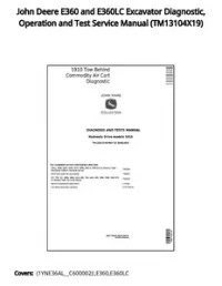 John Deere E360 and E360LC Excavator Diagnostic  Operation and Test Service Manual - TM13104X19 preview