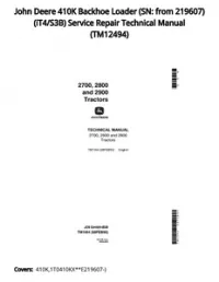 John Deere 410K Backhoe Loader (SN: from 219607) (iT4/S3B) Service Repair Technical Manual - TM12494 preview