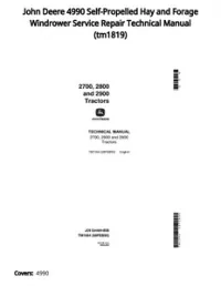 John Deere 4990 Self-Propelled Hay and Forage Windrower Service Repair Technical Manual - tm1819 preview