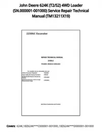 John Deere 624K (T2/S2) 4WD Loader (SN.000001-001000) Service Repair Technical Manual - TM13211X19 preview
