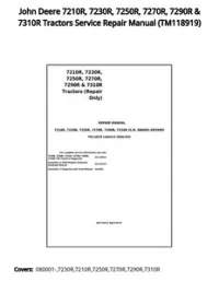 John Deere 7210R  7230R  7250R  7270R  7290R & 7310R Tractors Service Repair Manual - TM118919 preview