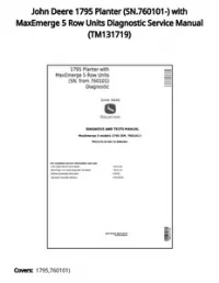 John Deere 1795 Planter (SN.760101-) with MaxEmerge 5 Row Units Diagnostic Service Manual - TM131719 preview