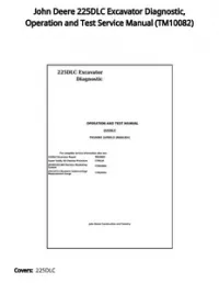 John Deere 225DLC Excavator Diagnostic  Operation and Test Service Manual - TM10082 preview