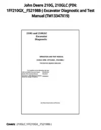 John Deere 210G  210GLC (PIN: 1FF210GX__F521988-) Excavator Diagnostic and Test Manual - TM13347X19 preview