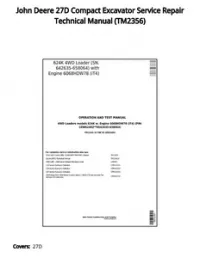 John Deere 27D Compact Excavator Service Repair Technical Manual - TM2356 preview