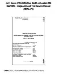 John Deere 315SK (T3/S3A) Backhoe Loader (SN: D229820-) Diagnostic and Test Service Manual - TM12471 preview
