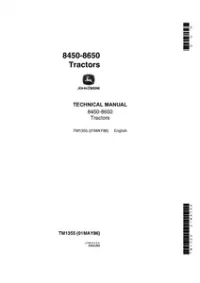 John Deere 8450 - 8650 Tractors Technical Repair Service Manual -TM1355 preview