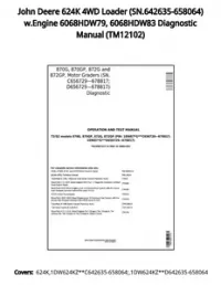 John Deere 624K 4WD Loader (SN.642635-658064) w.Engine 6068HDW79  6068HDW83 Diagnostic Manual - TM12102 preview