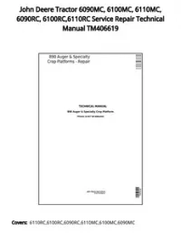 John Deere Tractor 6090MC  6100MC  6110MC  6090RC  6100RC 6110RC Service Repair Technical Manual TM406619 preview