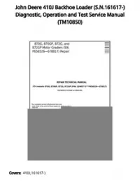John Deere 410J Backhoe Loader (S.N.161617-) Diagnostic  Operation and Test Service Manual - TM10850 preview
