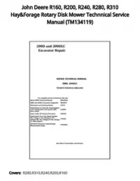 John Deere R160  R200  R240  R280  R310 Hay&Forage Rotary Disk Mower Technnical Service Manual - TM134119 preview
