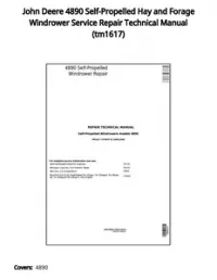 John Deere 4890 Self-Propelled Hay and Forage Windrower Service Repair Technical Manual - tm1617 preview