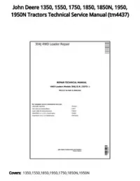 John Deere 1350  1550  1750  1850  1850N  1950  1950N Tractors Technical Service Manual - tm4437 preview