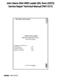 John Deere 304J 4WD Loader (SN. from 23372) Service Repair Technical Manual - TM11217 preview