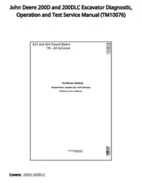 John Deere 200D and 200DLC Excavator Diagnostic  Operation and Test Service Manual - TM10076 preview