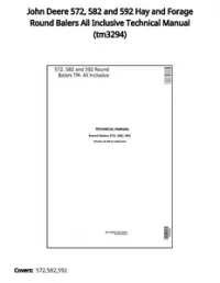 John Deere 572  582 and 592 Hay and Forage Round Balers All Inclusive Technical Manual - tm3294 preview
