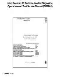 John Deere 410G Backhoe Loader Diagnostic  Operation and Test Service Manual - TM1881 preview