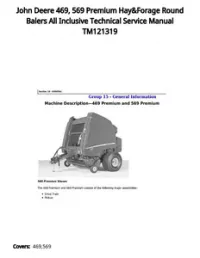John Deere 469  569 Premium Hay&Forage Round Balers All Inclusive Technical Service Manual TM121319 preview