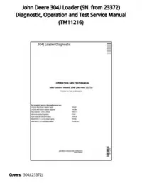 John Deere 304J Loader (SN. from 23372) Diagnostic  Operation and Test Service Manual - TM11216 preview