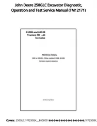 John Deere 250GLC Excavator Diagnostic  Operation and Test Service Manual - TM12171 preview