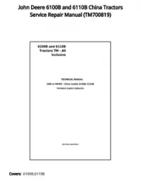 John Deere 6100B and 6110B China Tractors Service Repair Manual - TM700819 preview