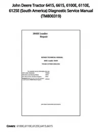 John Deere Tractor 6415  6615  6100E  6110E  6125E (South America) Diagnostic Service Manual - TM800319 preview